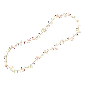 Marco Bicego Paradise Long Gemstone Necklace with Freshwater Pearls