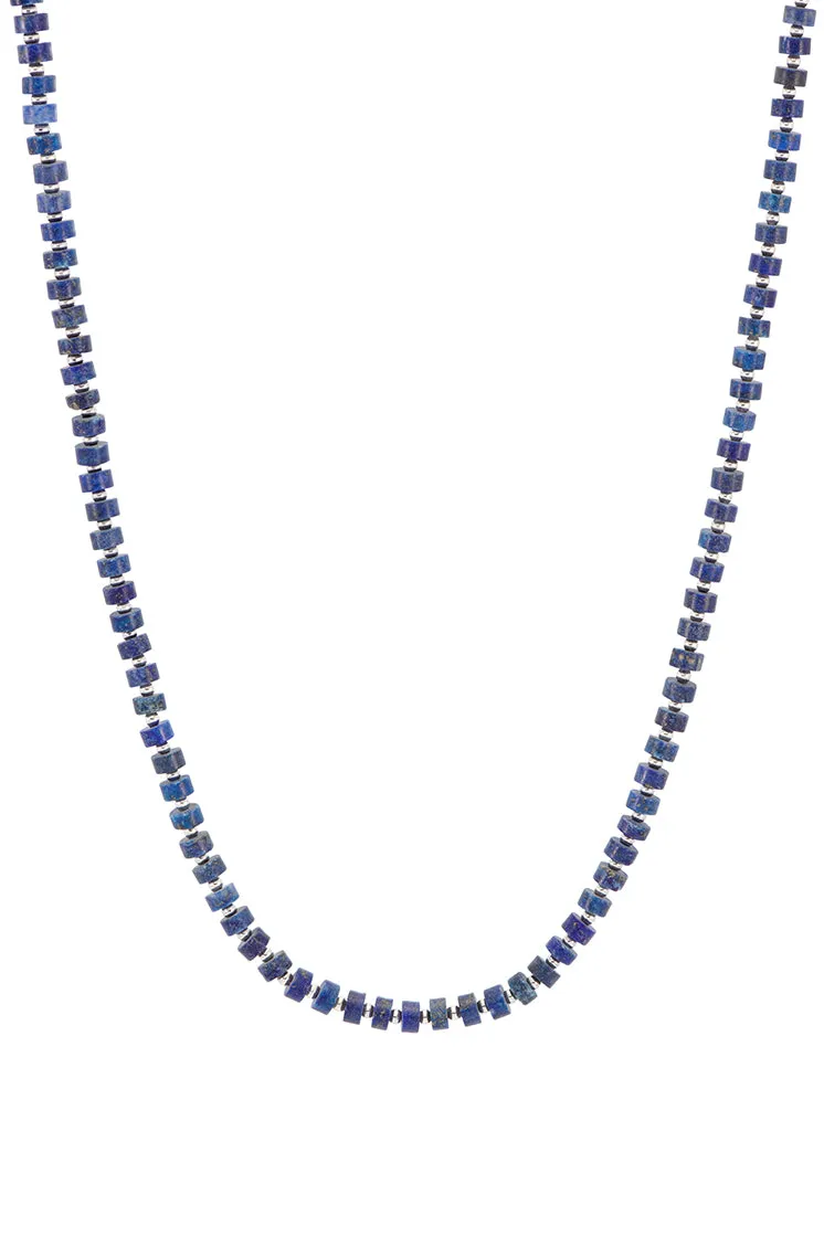 Mens Gemstone Rondelle Necklace