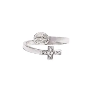 MIRACULOUS AND CROSS - RING - SILVER