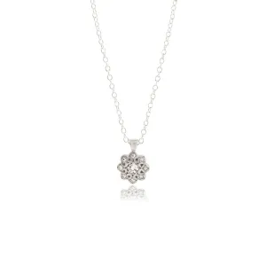 Moonflower Charms with Diamonds and Sapphires on Sterling Silver Necklace by Adel Chefridi