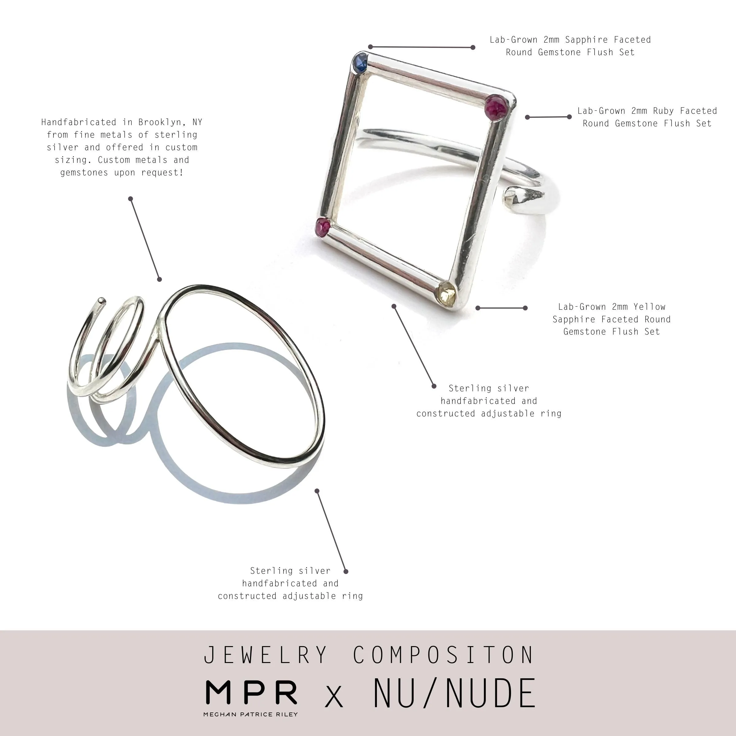 MPR x NU/NUDE Arrow Ring with Stones