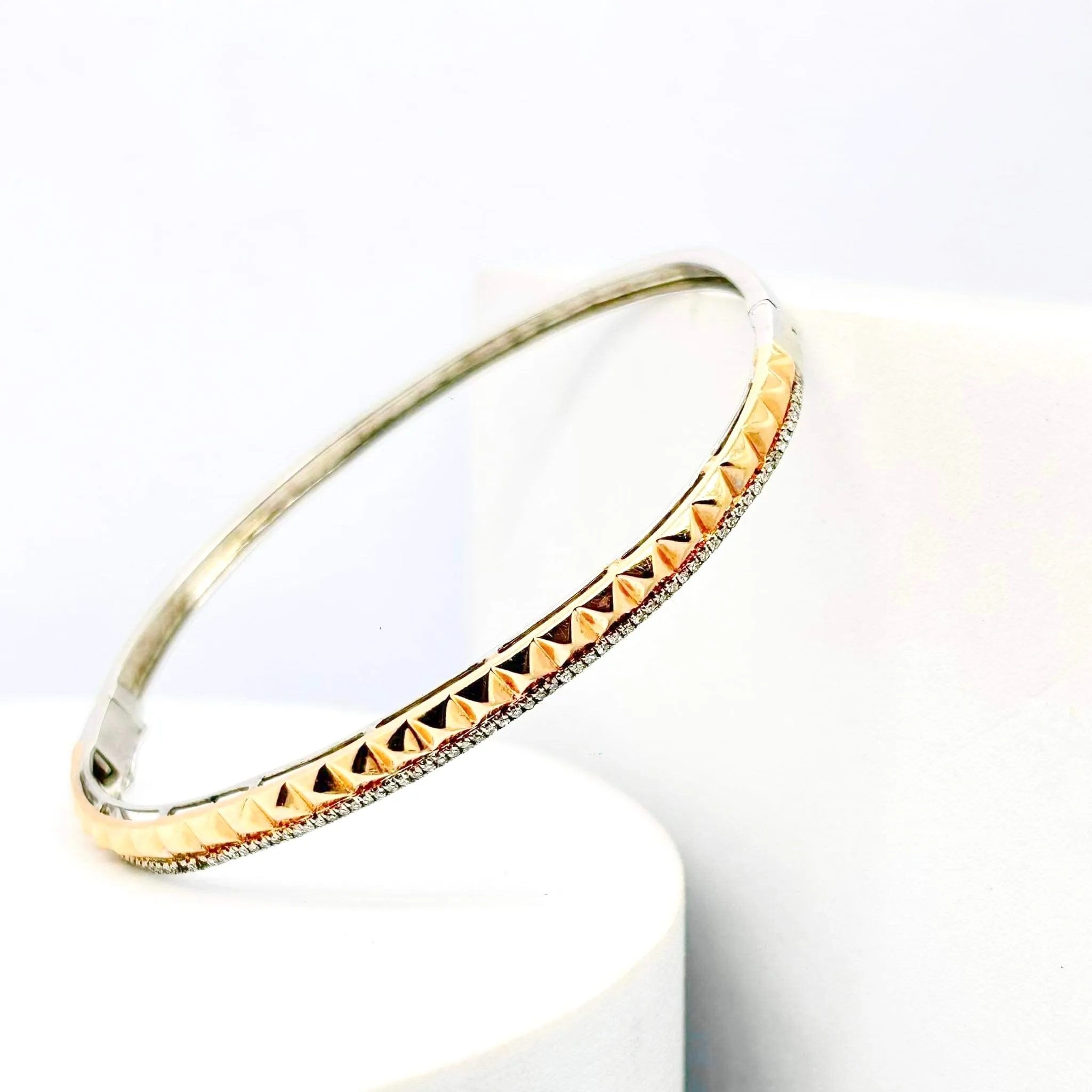 Multi-Tone Studded Diamond Bracelet 14kt