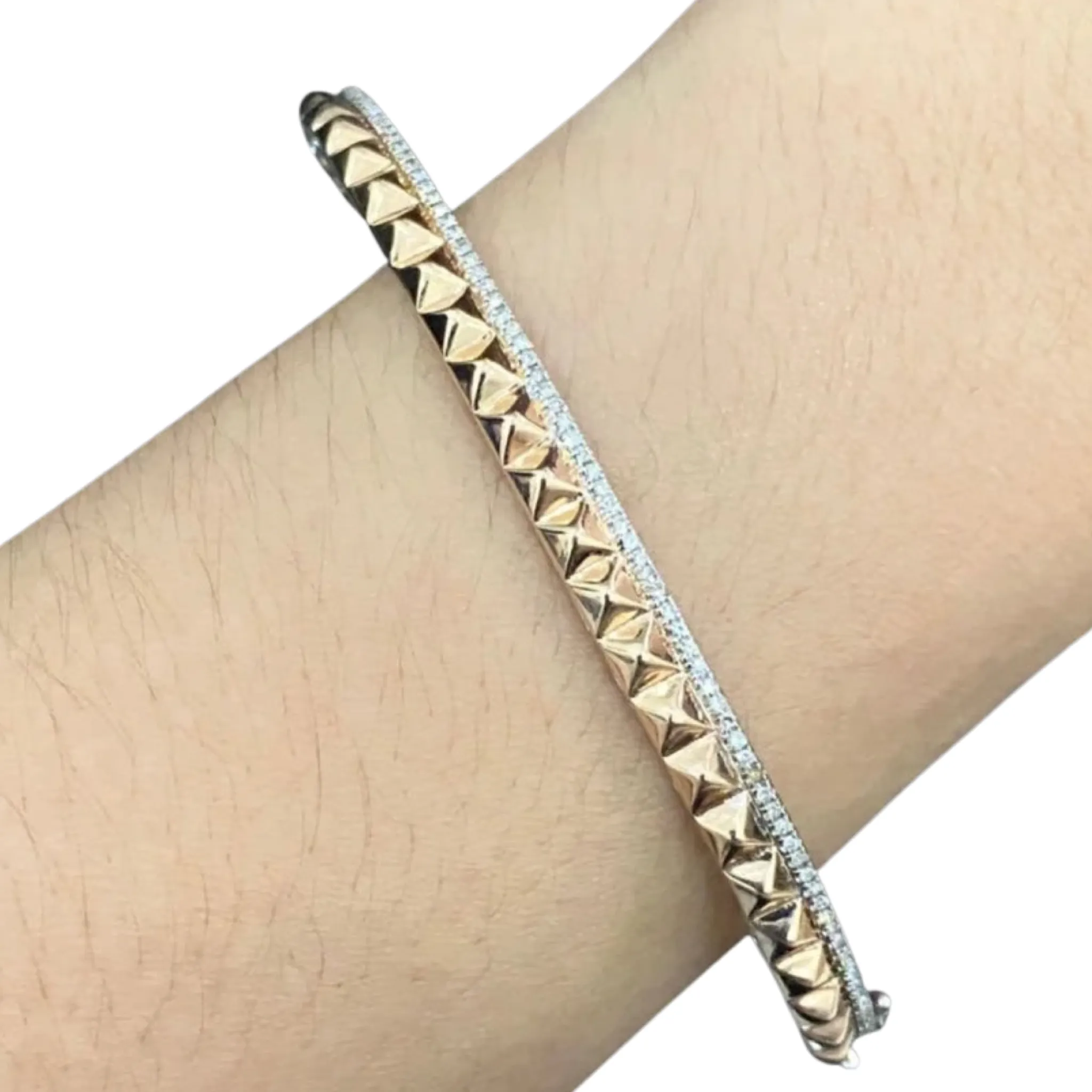 Multi-Tone Studded Diamond Bracelet 14kt