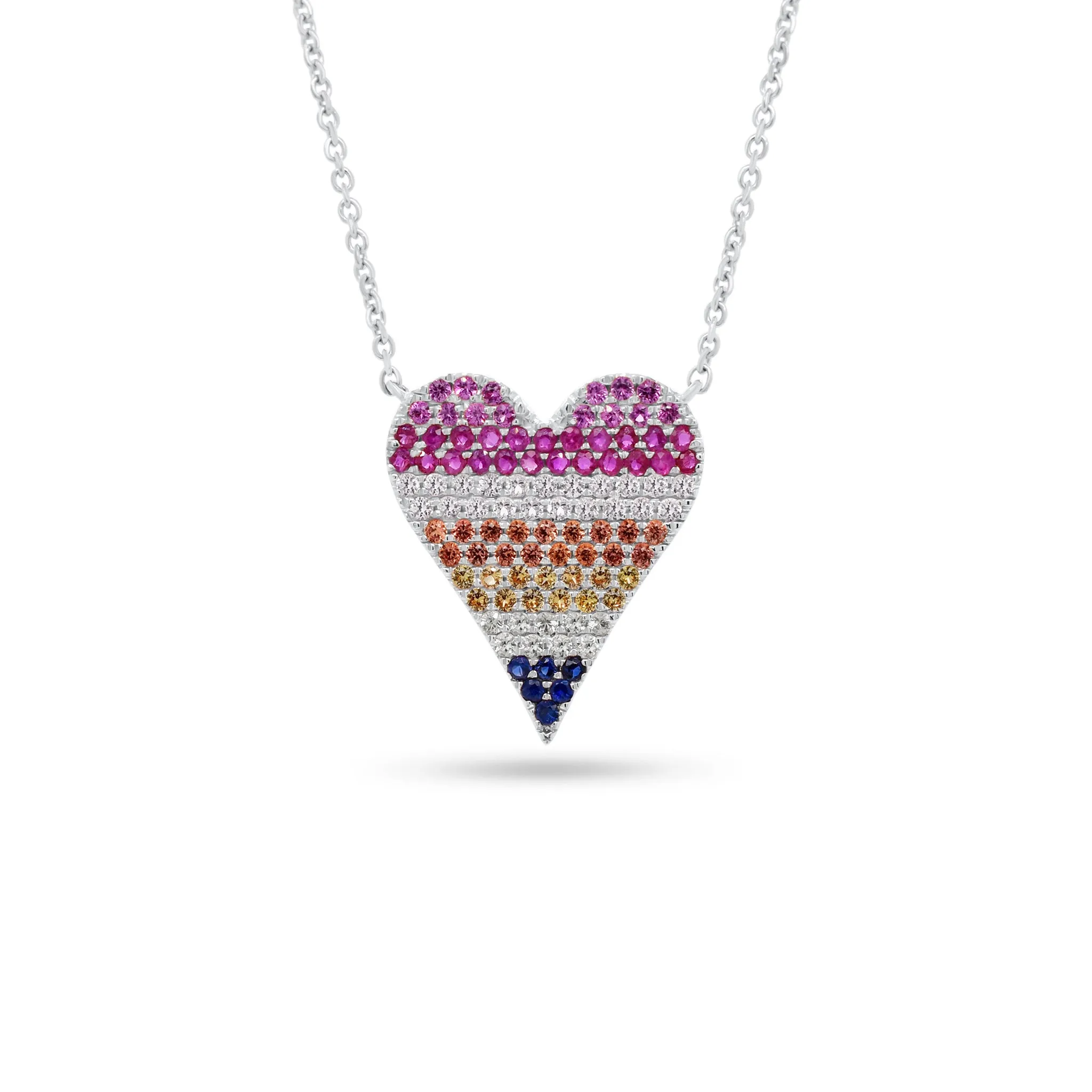 Multicolor Gemstone Heart Pendant