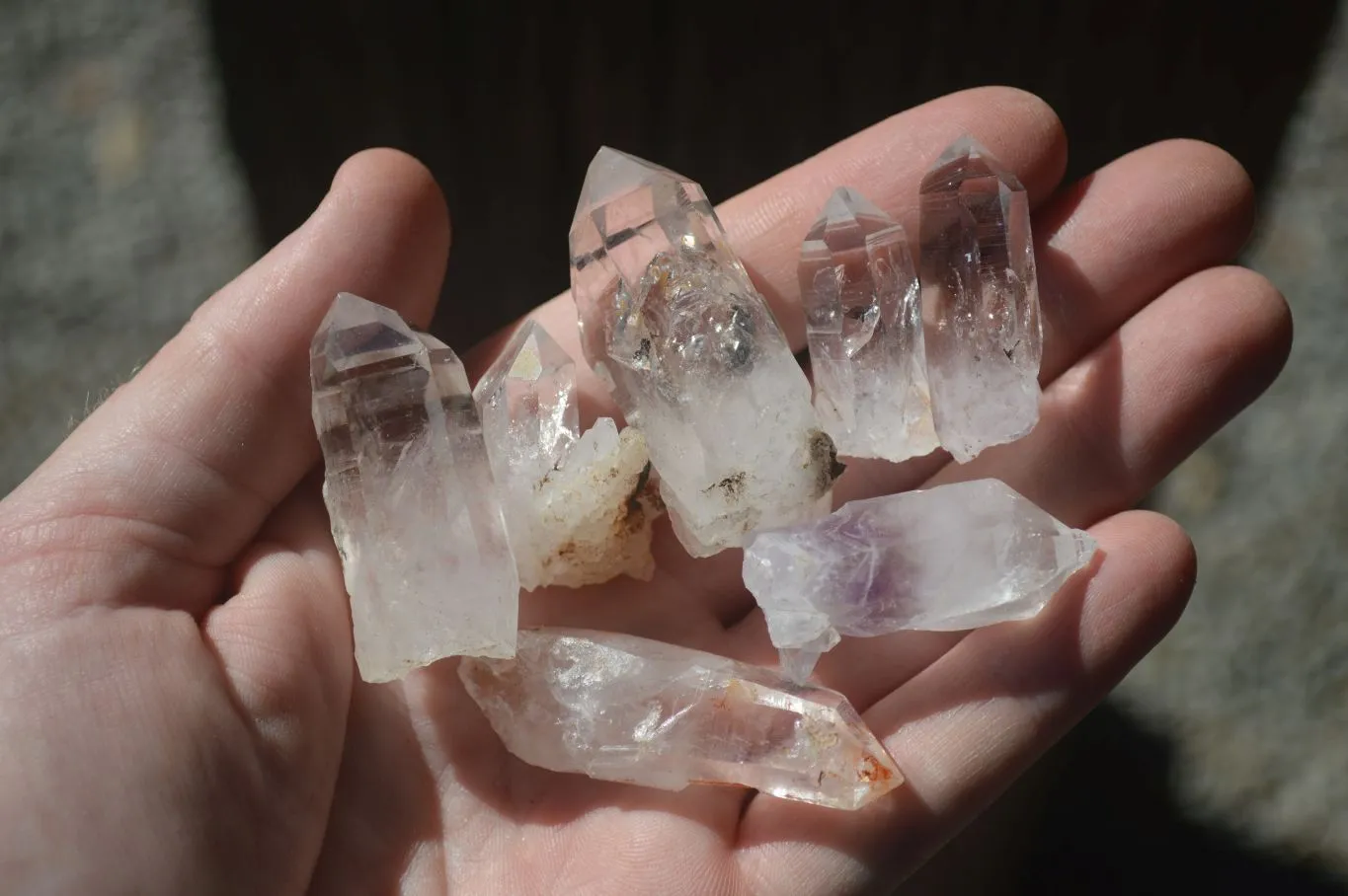 Natural Brandberg Clear Quartz Crystals With Hints Of Amethyst x 35 From Brandberg, Namibia