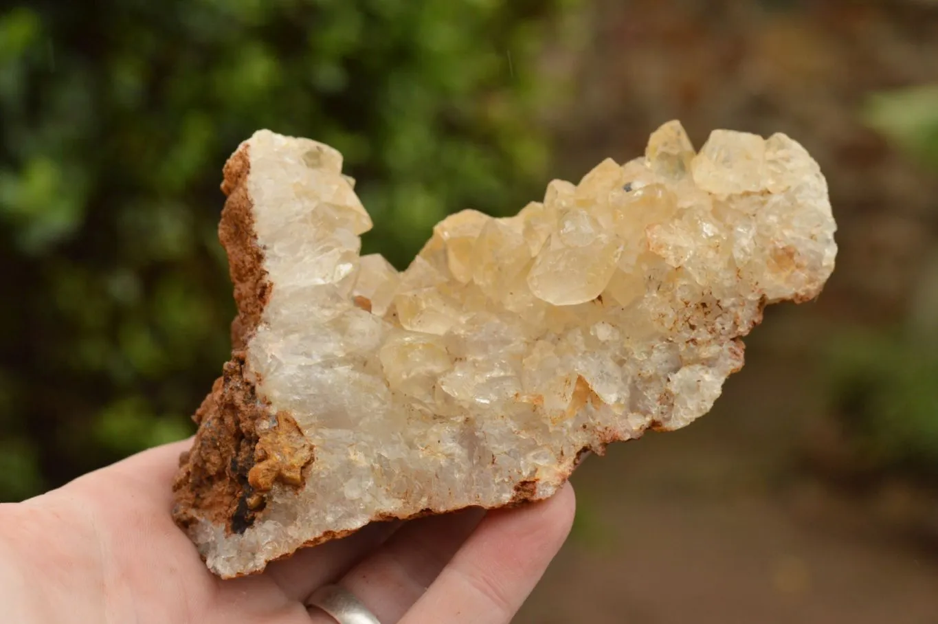 Natural Limonite Quartz Clusters With Goethite Inclusions In Some x 12 From Solwezi, Zambia