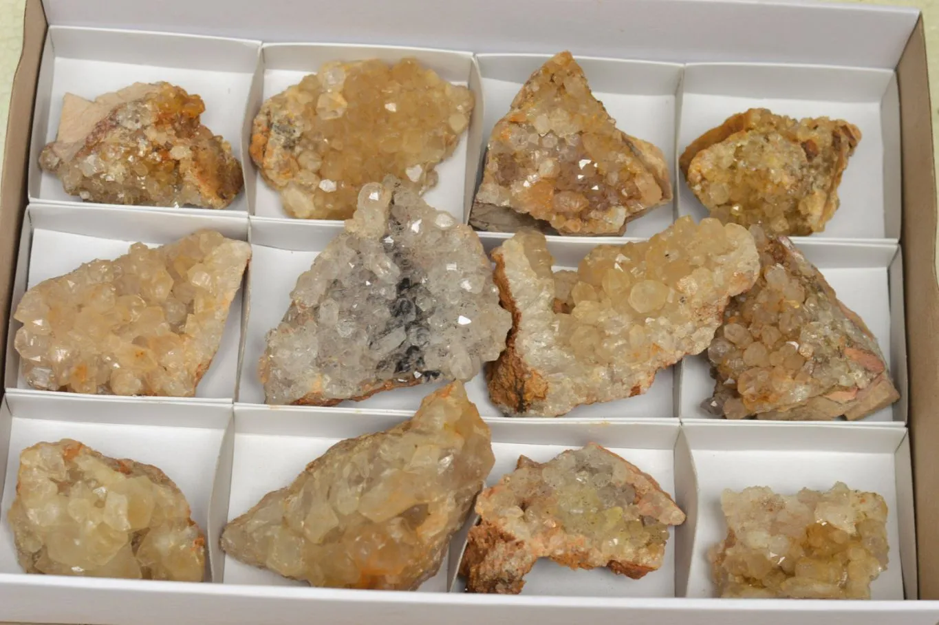 Natural Limonite Quartz Clusters With Goethite Inclusions In Some x 12 From Solwezi, Zambia