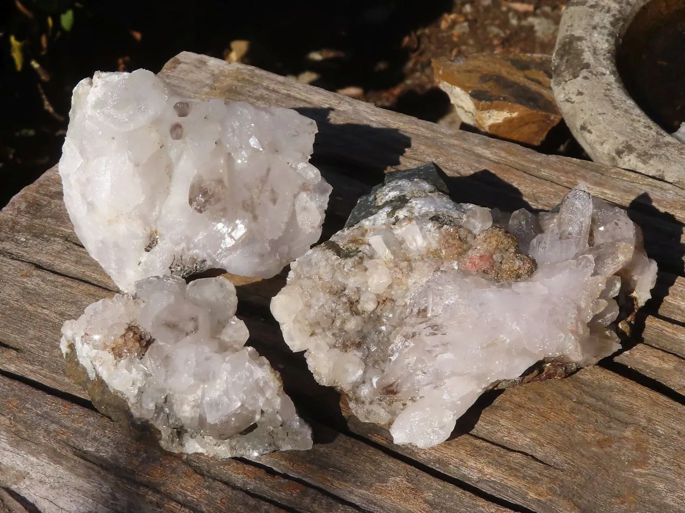 Natural Stunning Brandberg Quartz Matrix Specimens x 3 From Brandberg, Namibia