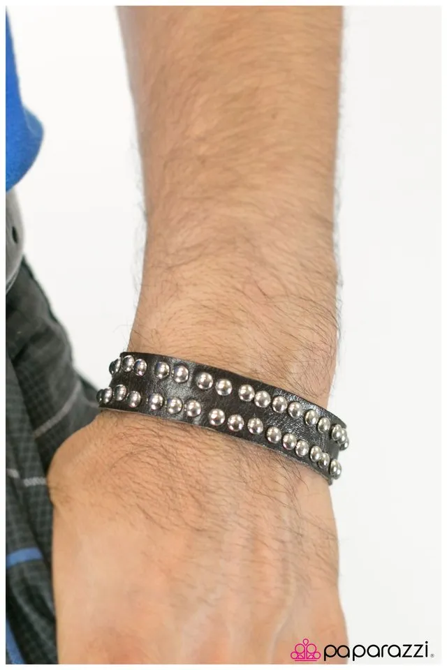 Paparazzi Bracelet ~ Stud-Muffin - Brown