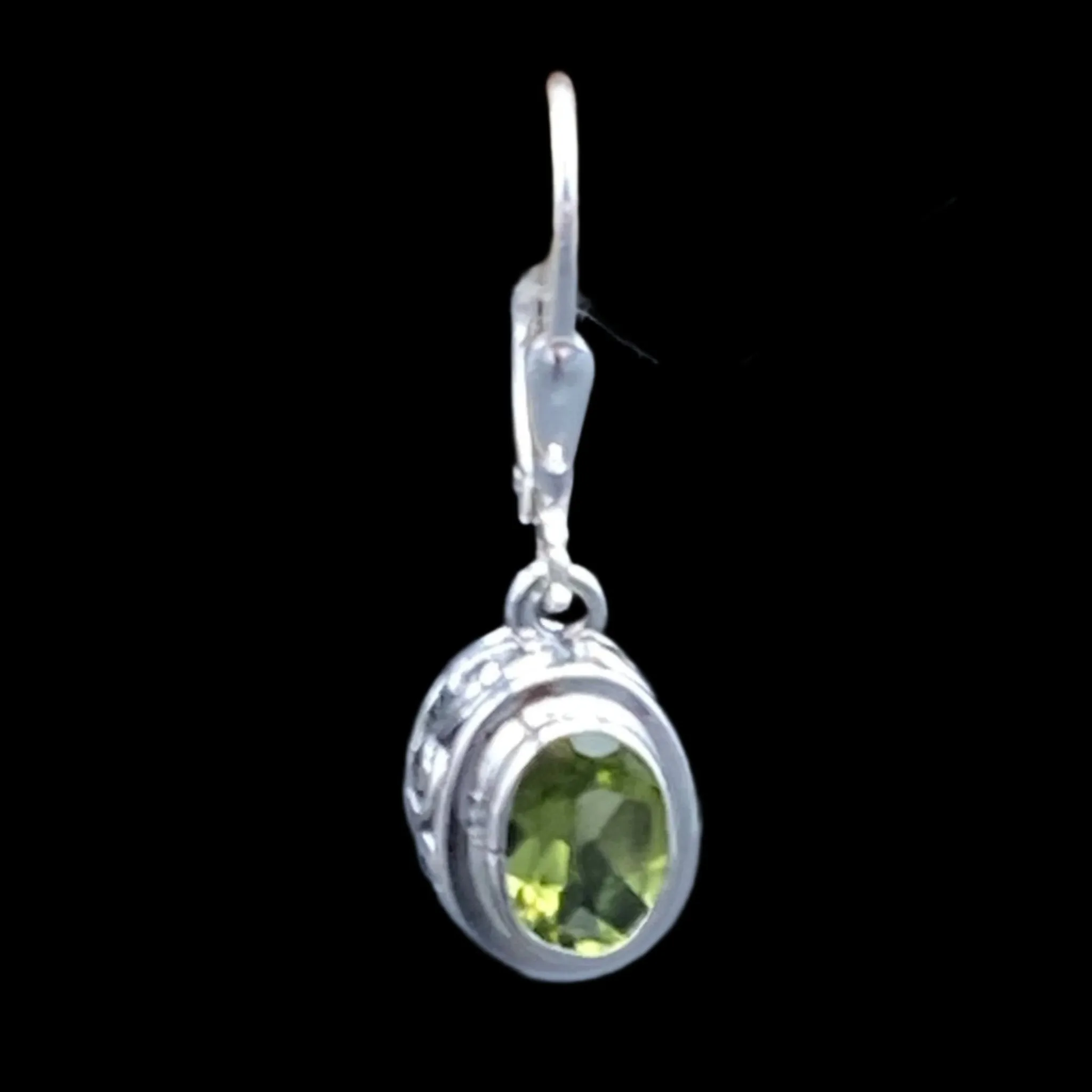 Peridot Earrings Fine Pierced Sterling Silver Oval Shape Green Peridot