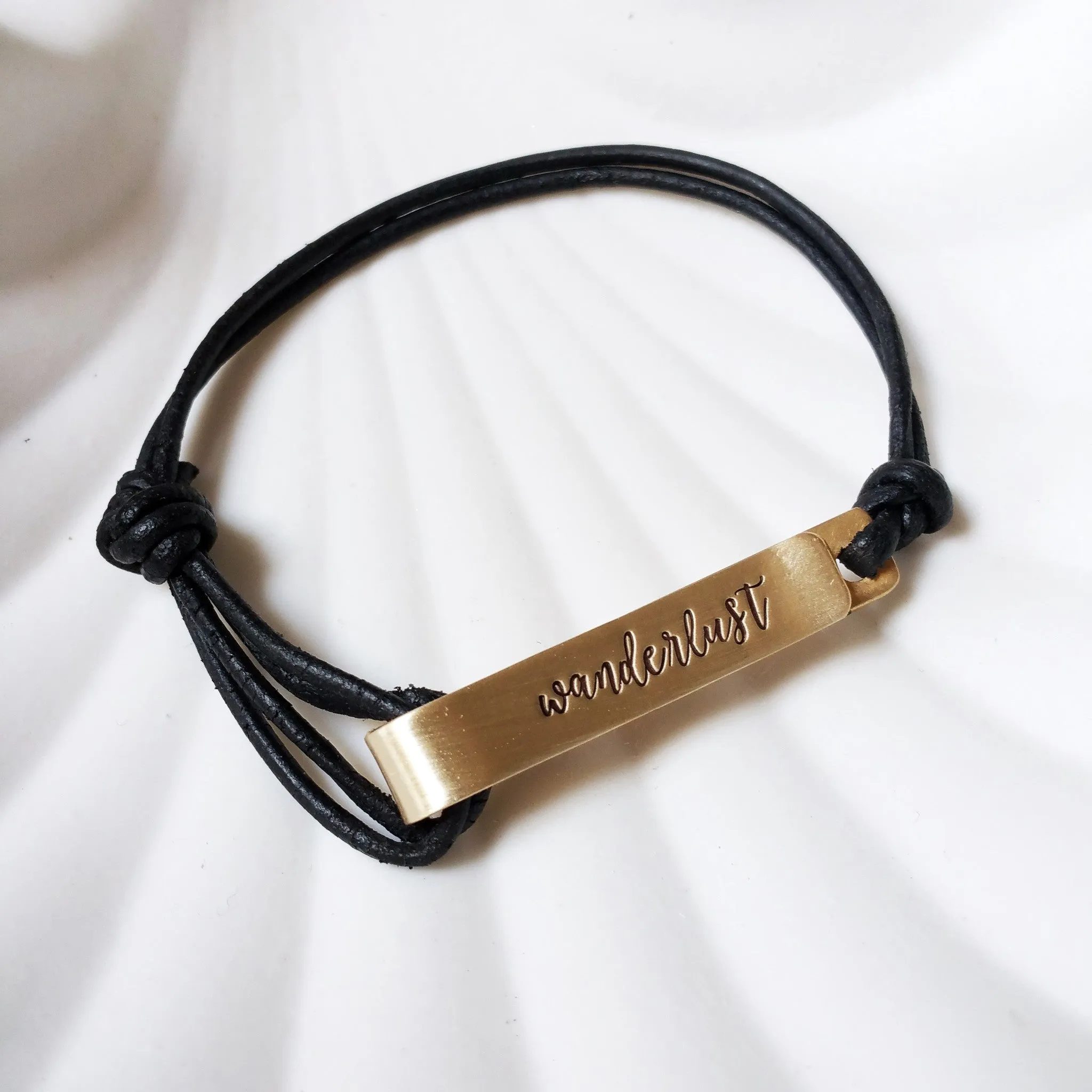 Personalized Fold Over Clasp | Leather Bracelet | Men's or Women's Sizes