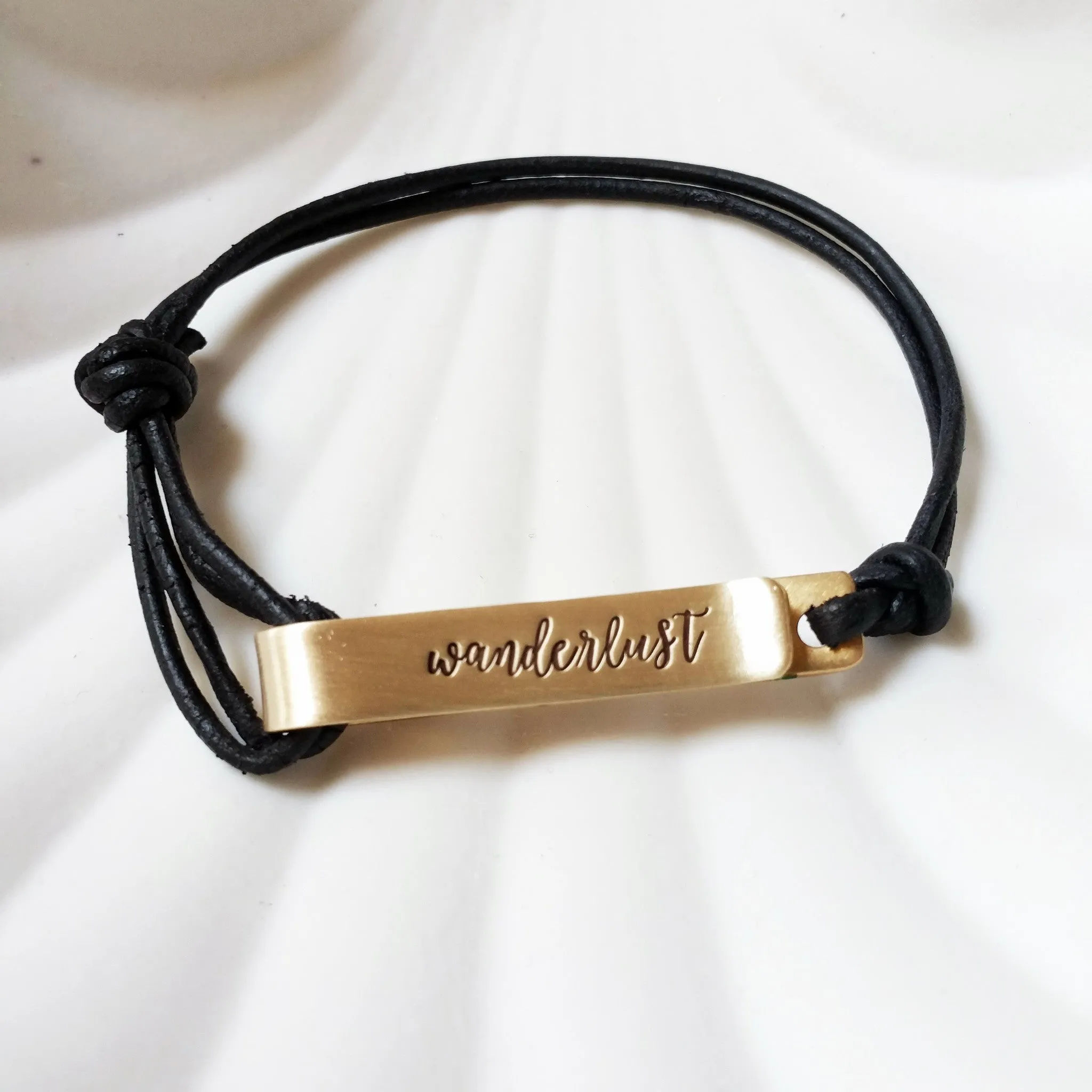 Personalized Fold Over Clasp | Leather Bracelet | Men's or Women's Sizes