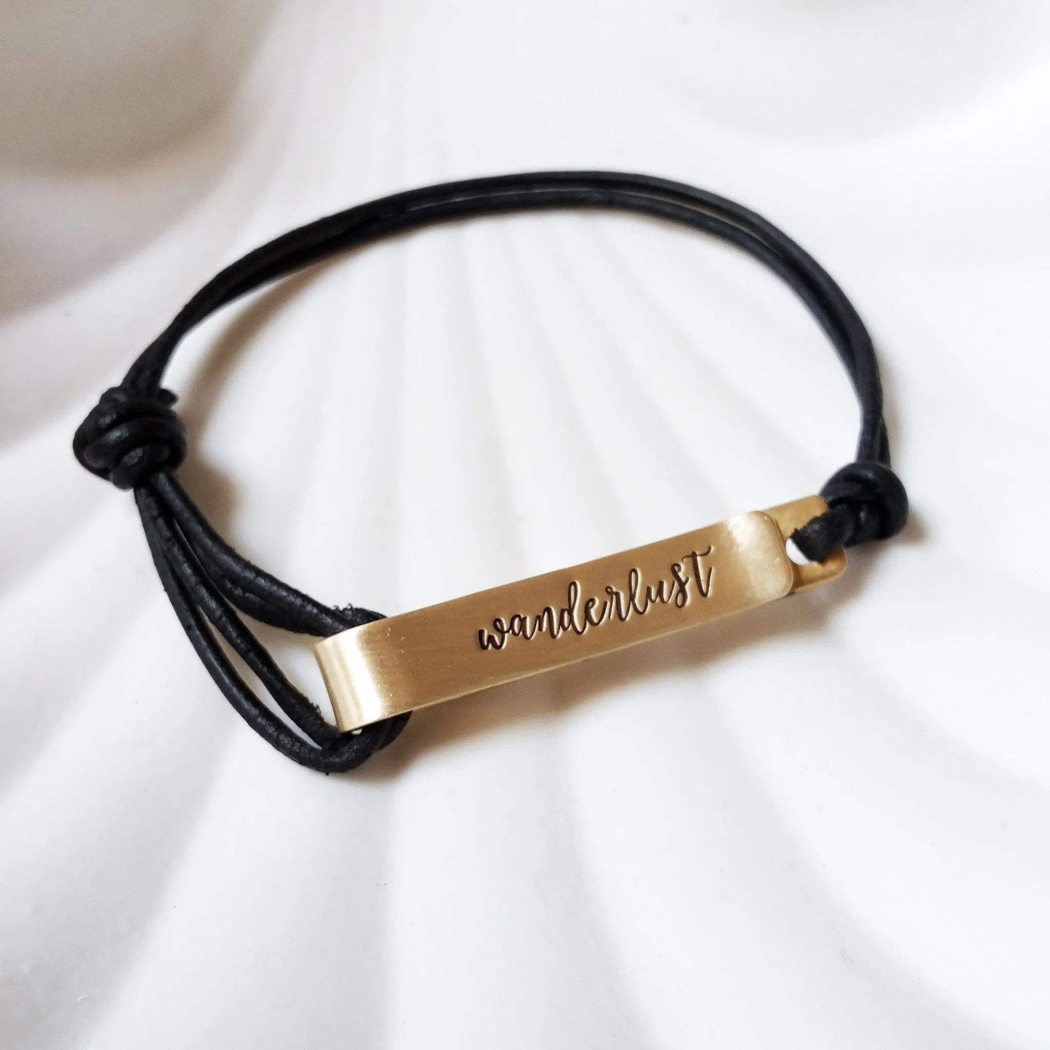 Personalized Fold Over Clasp | Leather Bracelet | Men's or Women's Sizes