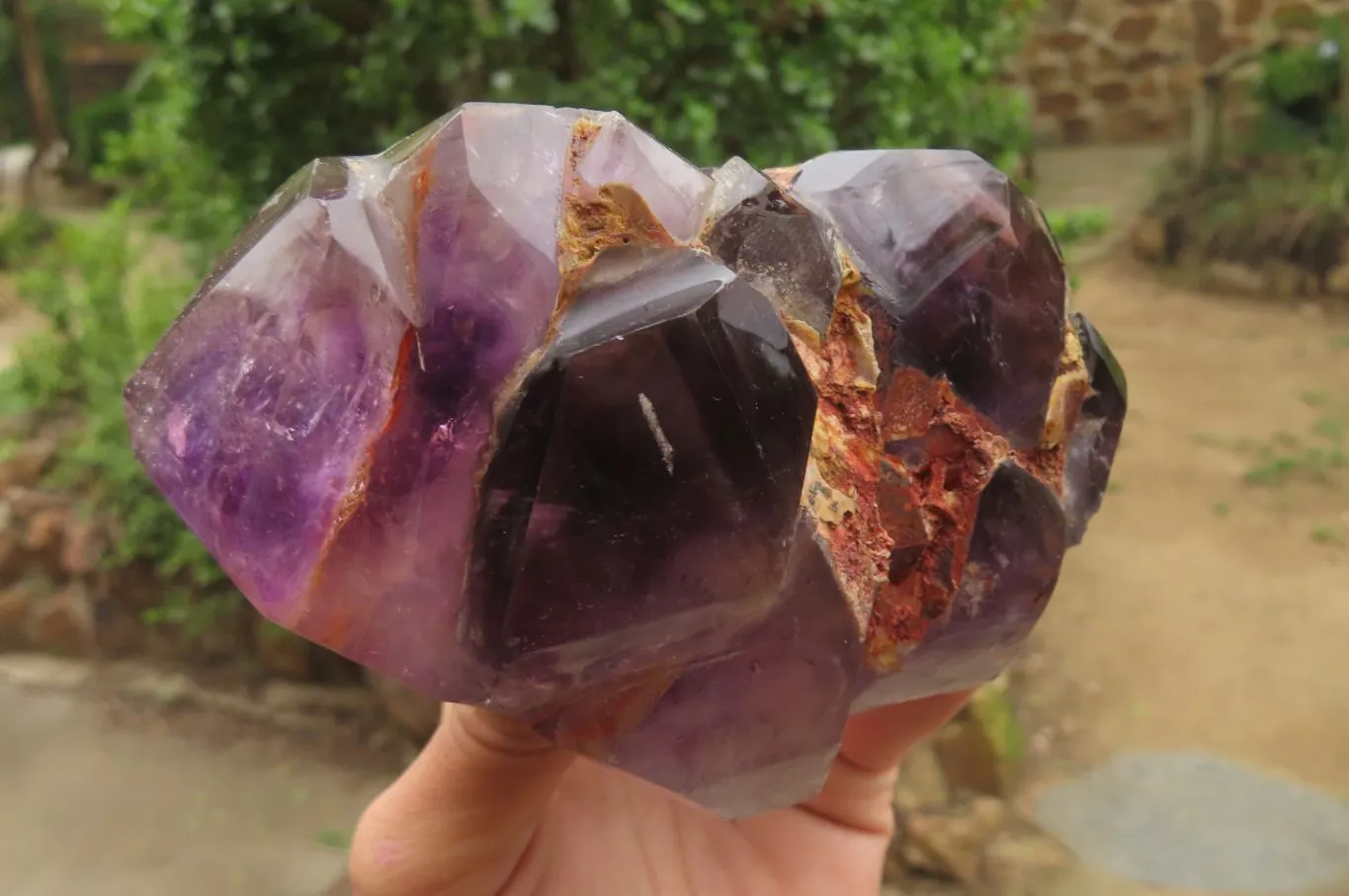 Polished Amethyst Window Quartz Crystals x 4 From Akansobe, Madagascar