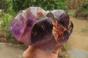 Polished Amethyst Window Quartz Crystals x 4 From Akansobe, Madagascar