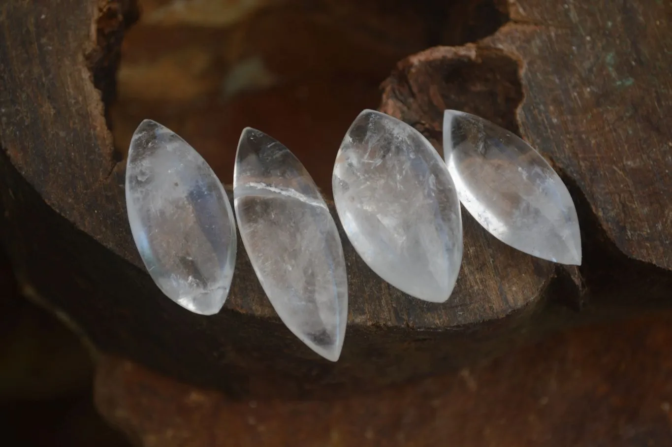 Polished Clear Rock Crystal Angel Tears  x 22 From Madagascar