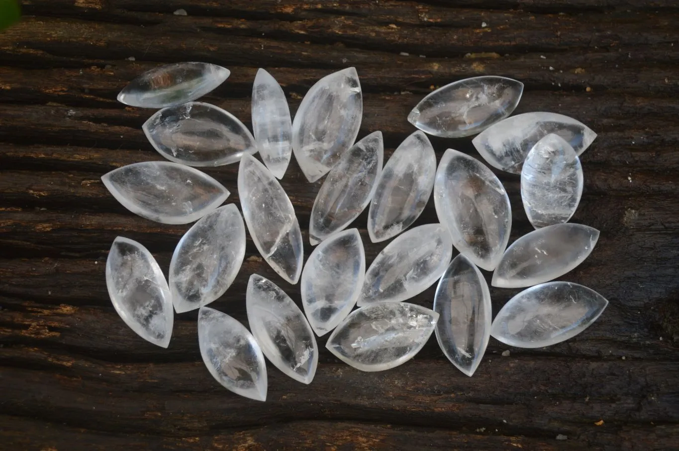 Polished Clear Rock Crystal Angel Tears  x 22 From Madagascar