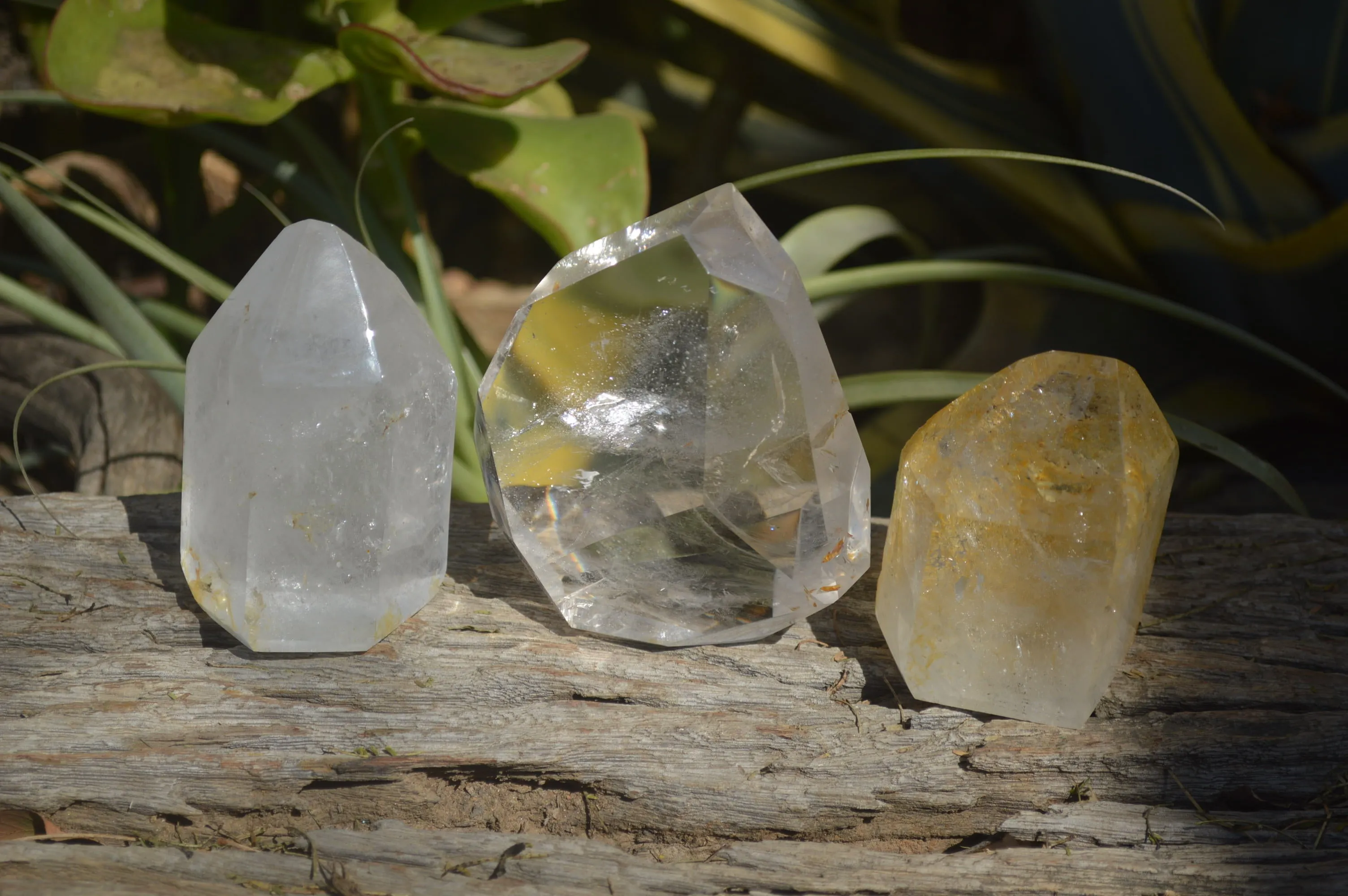 Polished Mixed Quartz Crystal Points x 3 From Madagascar