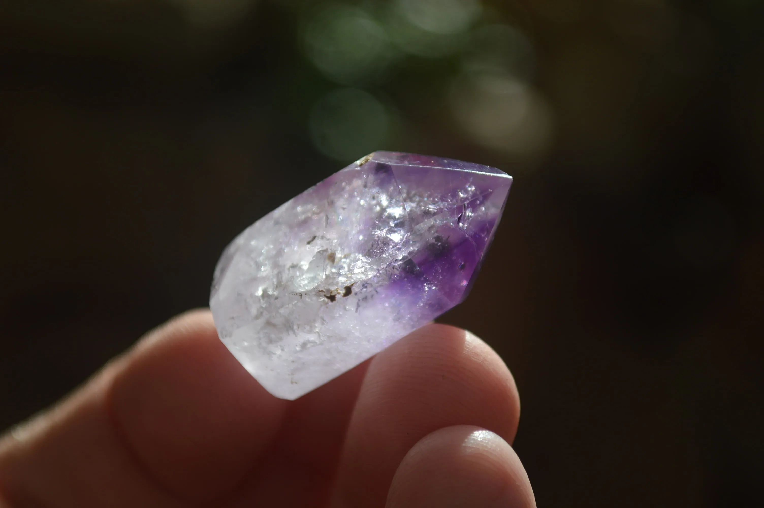 Polished Smokey Amethyst Window Quartz Crystals x 20 From Akansobe, Madagascar