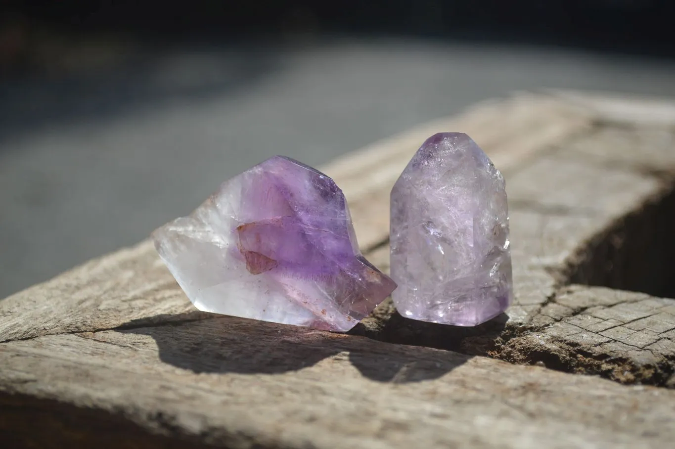 Polished Window Amethyst Quartz Crystals x 20 From Akansobe, Madagascar