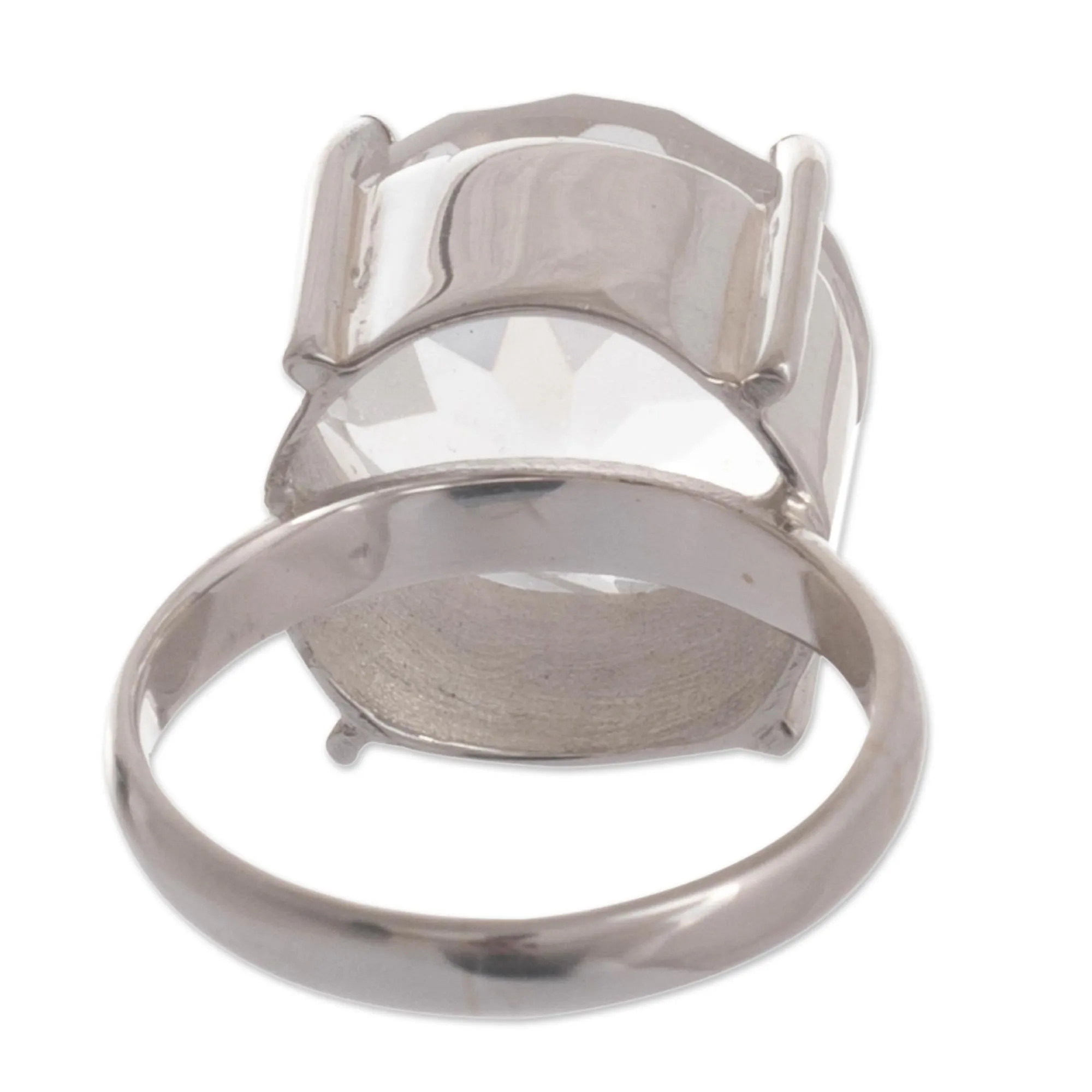 Quartz solitaire ring - Quechua Mystique | NOVICA