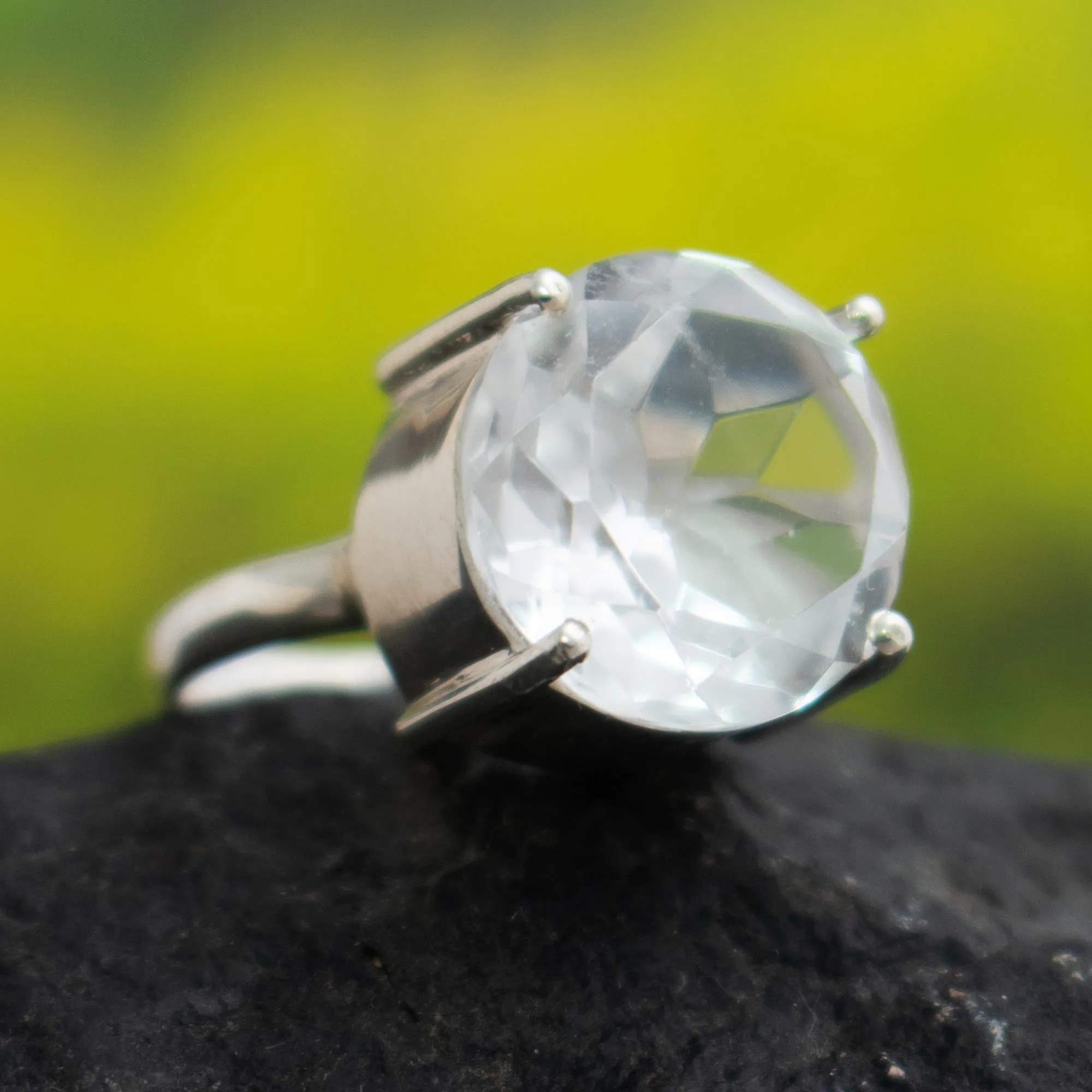 Quartz solitaire ring - Quechua Mystique | NOVICA