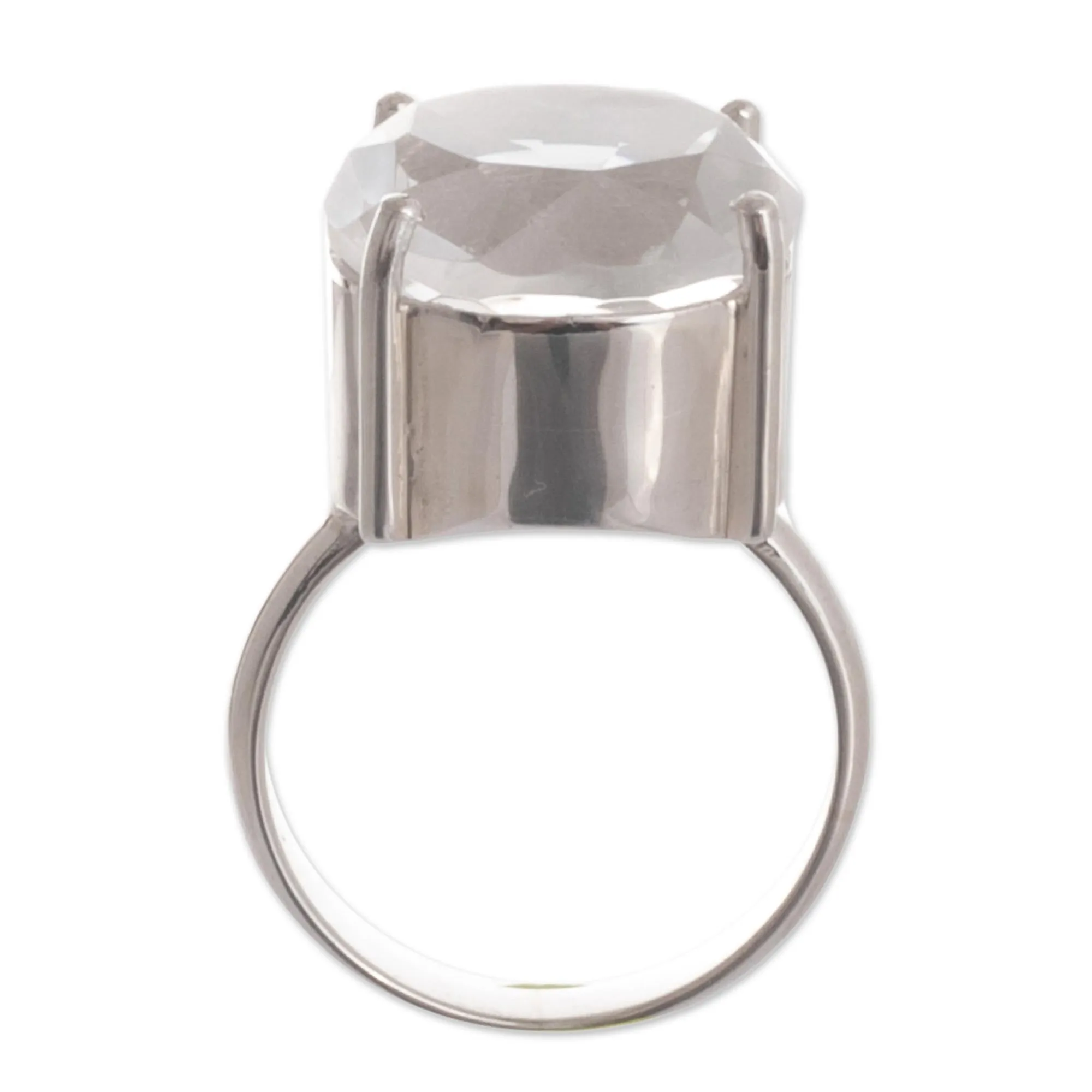 Quartz solitaire ring - Quechua Mystique | NOVICA