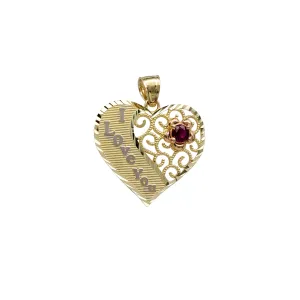 "I LOVE YOU " Heart Pendant (14K)