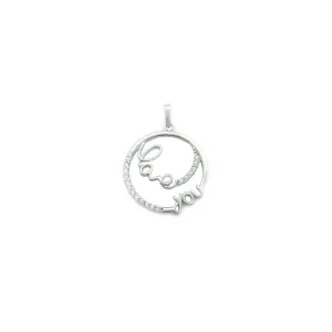 "Love You" Circle Pendant (14K)