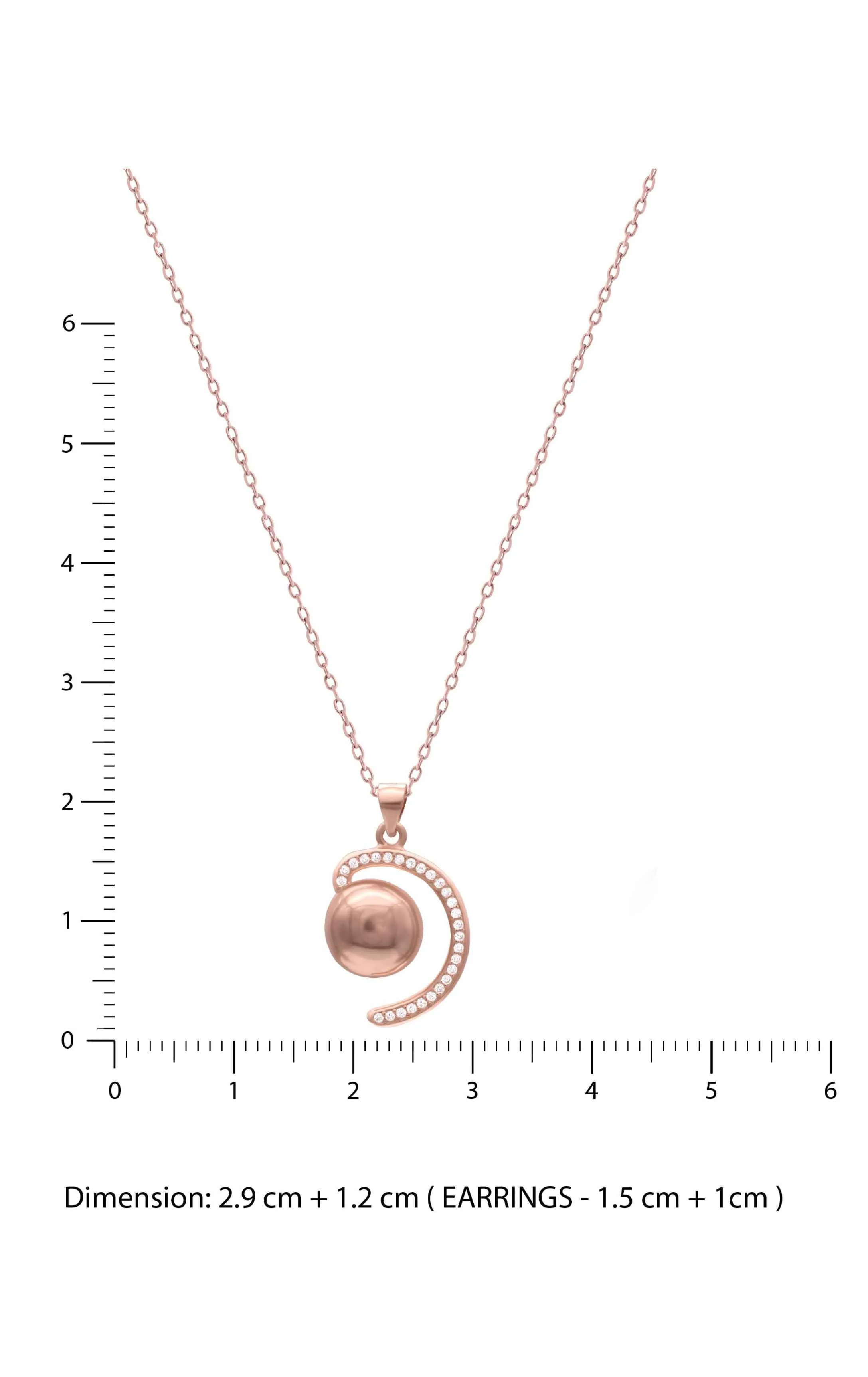 Rose Gold Bulbous in semi loop Pendent Set