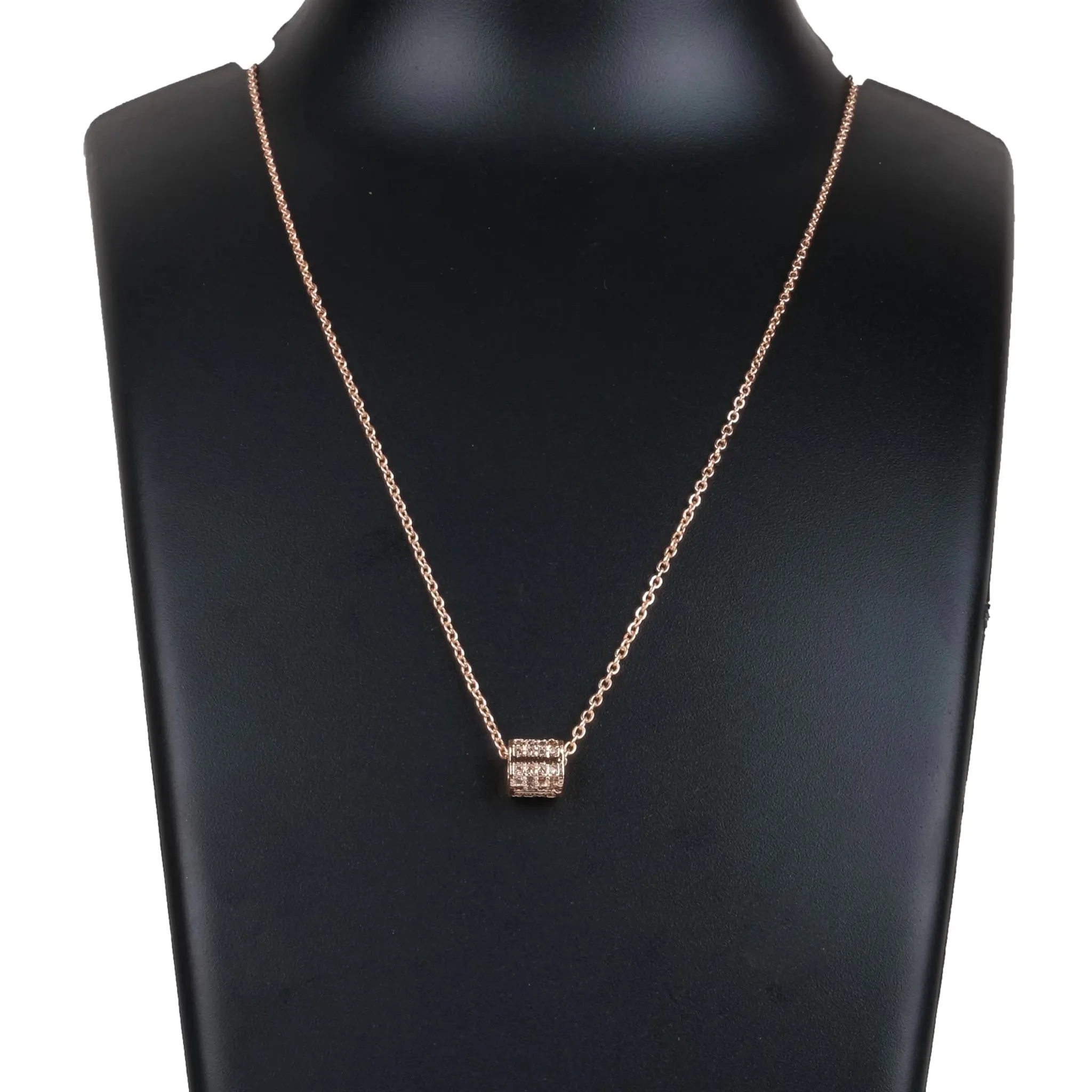 Rose gold Dimond Necklace-Gold-plated Brass Set -58 Gold-plated Diamond Brass Pendant