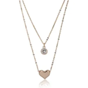 Rose Gold-Plated Layered Necklace Diamond Gold-plated Plated Brass Necklace