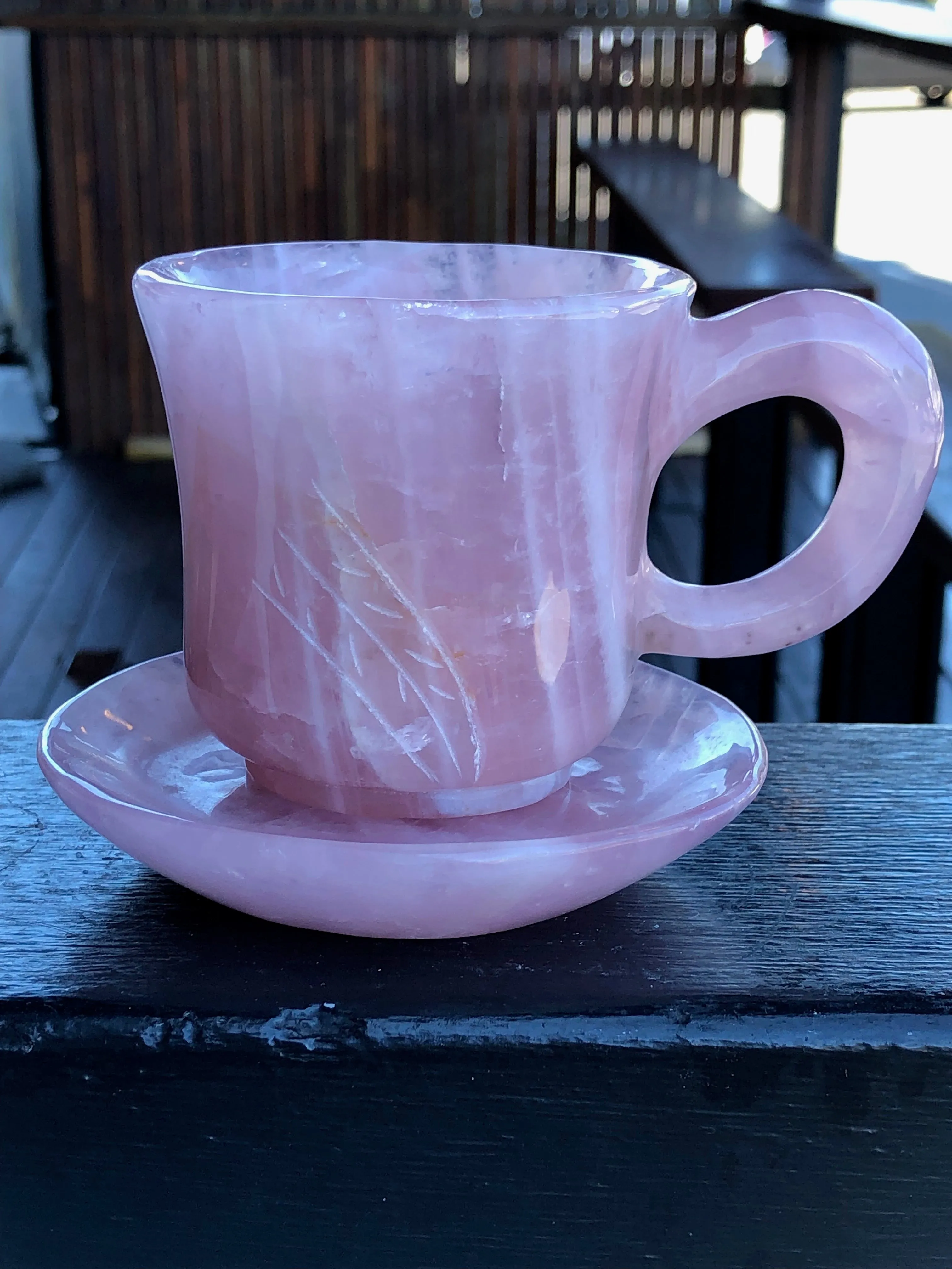 Rose Quartz Cup and Saucer Set [1k1052]