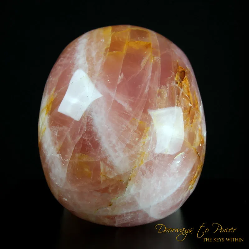 Rose Quartz Golden Healer Quartz Crystal Skull 22 lbs.