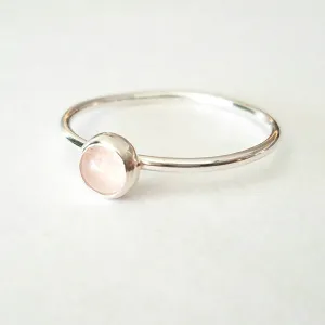 Rose Quartz Ring in Sterling Silver