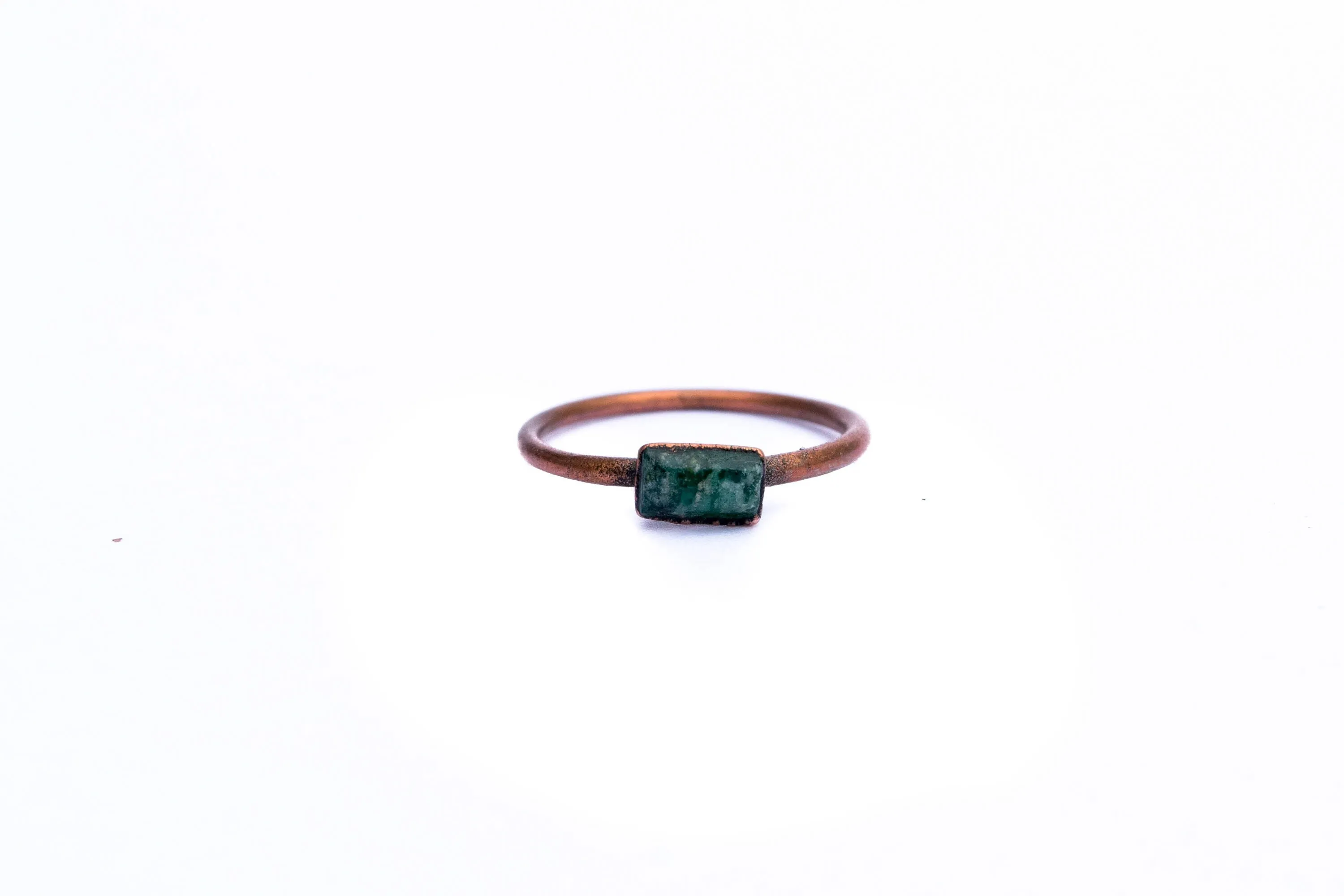 Rough emerald ring | Raw Emerald birthstone ring