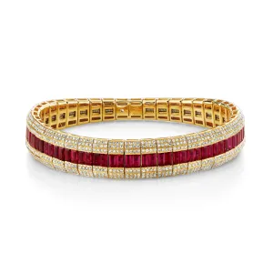 RUBY & DIAMOND SCALES STRETCH BRACELET