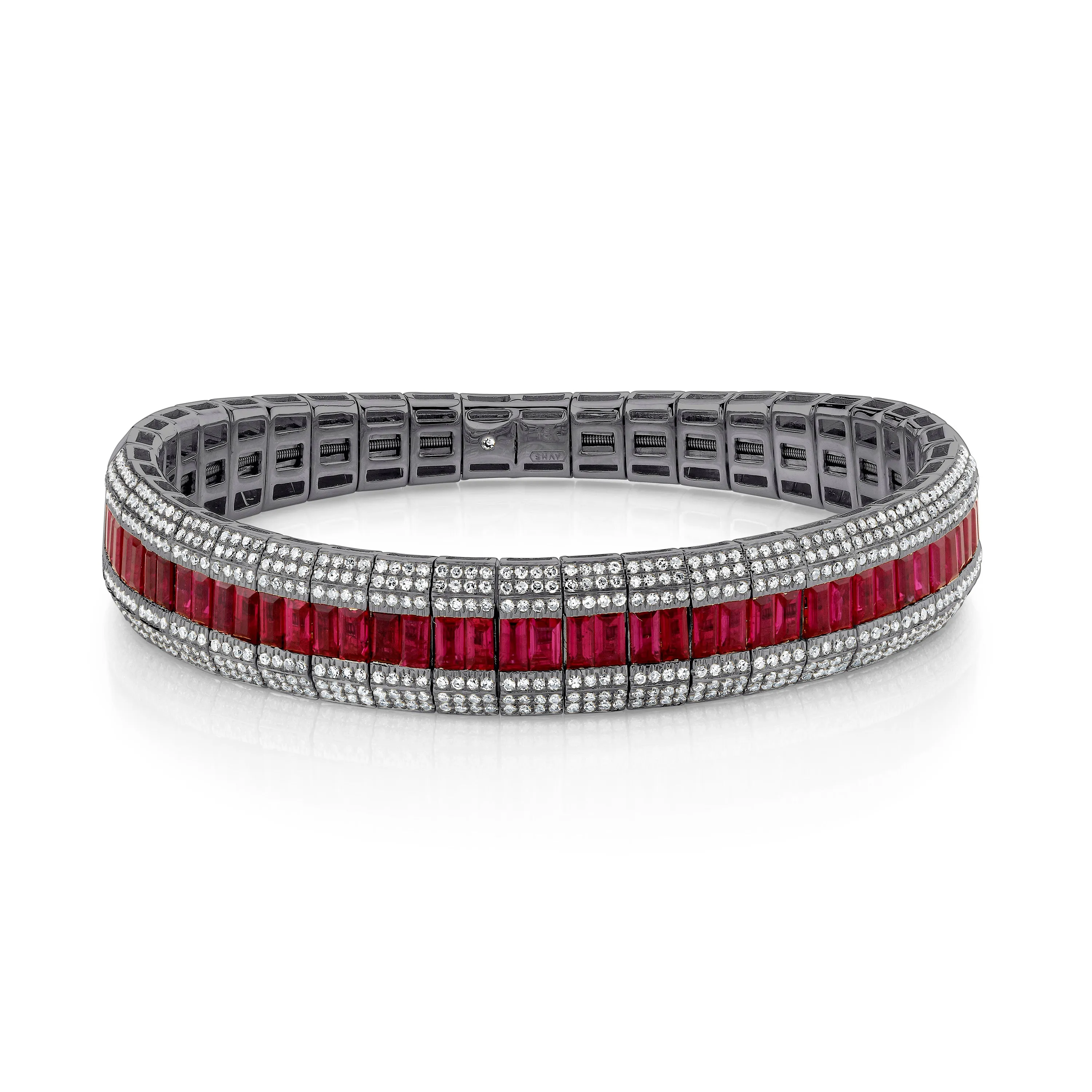 RUBY & DIAMOND SCALES STRETCH BRACELET