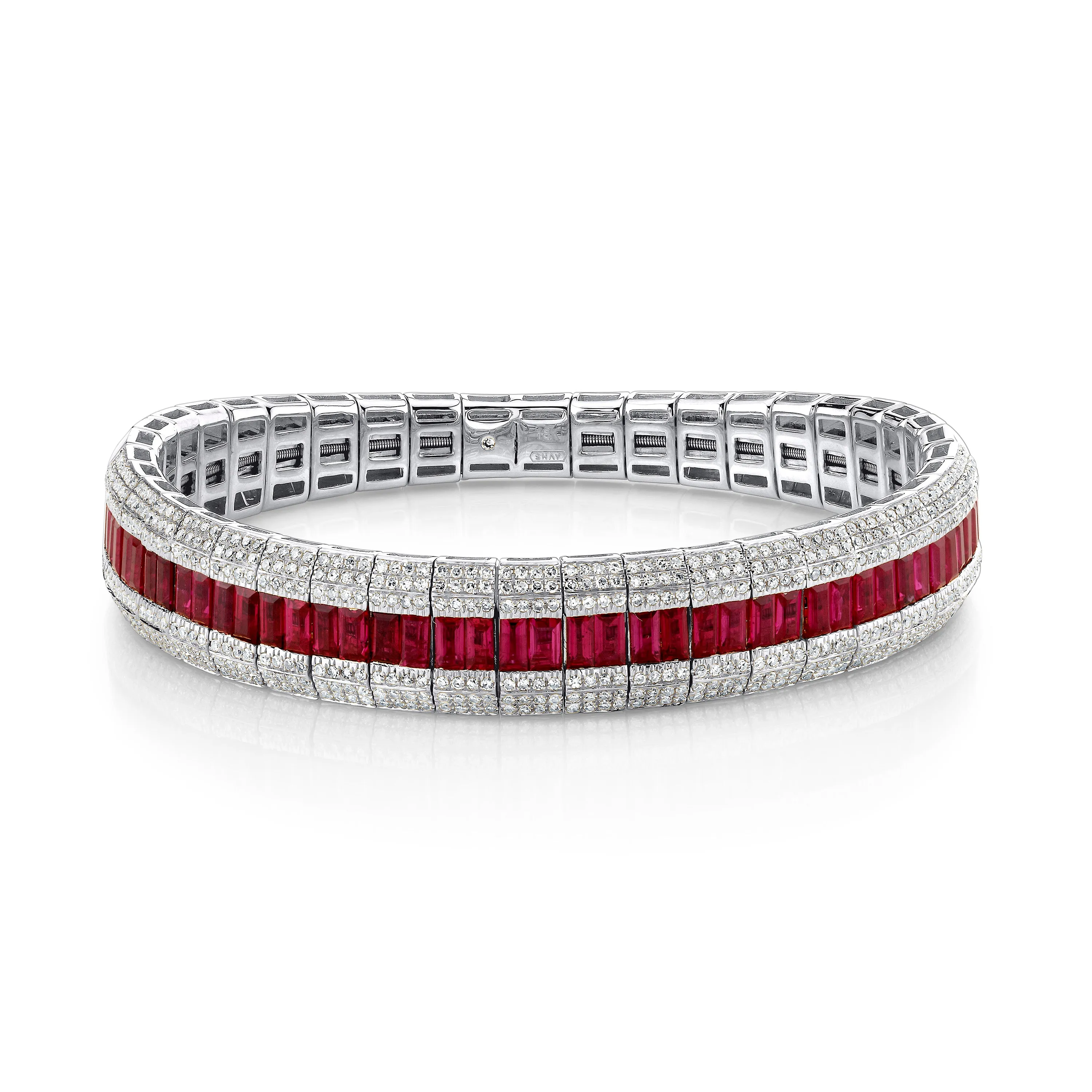 RUBY & DIAMOND SCALES STRETCH BRACELET