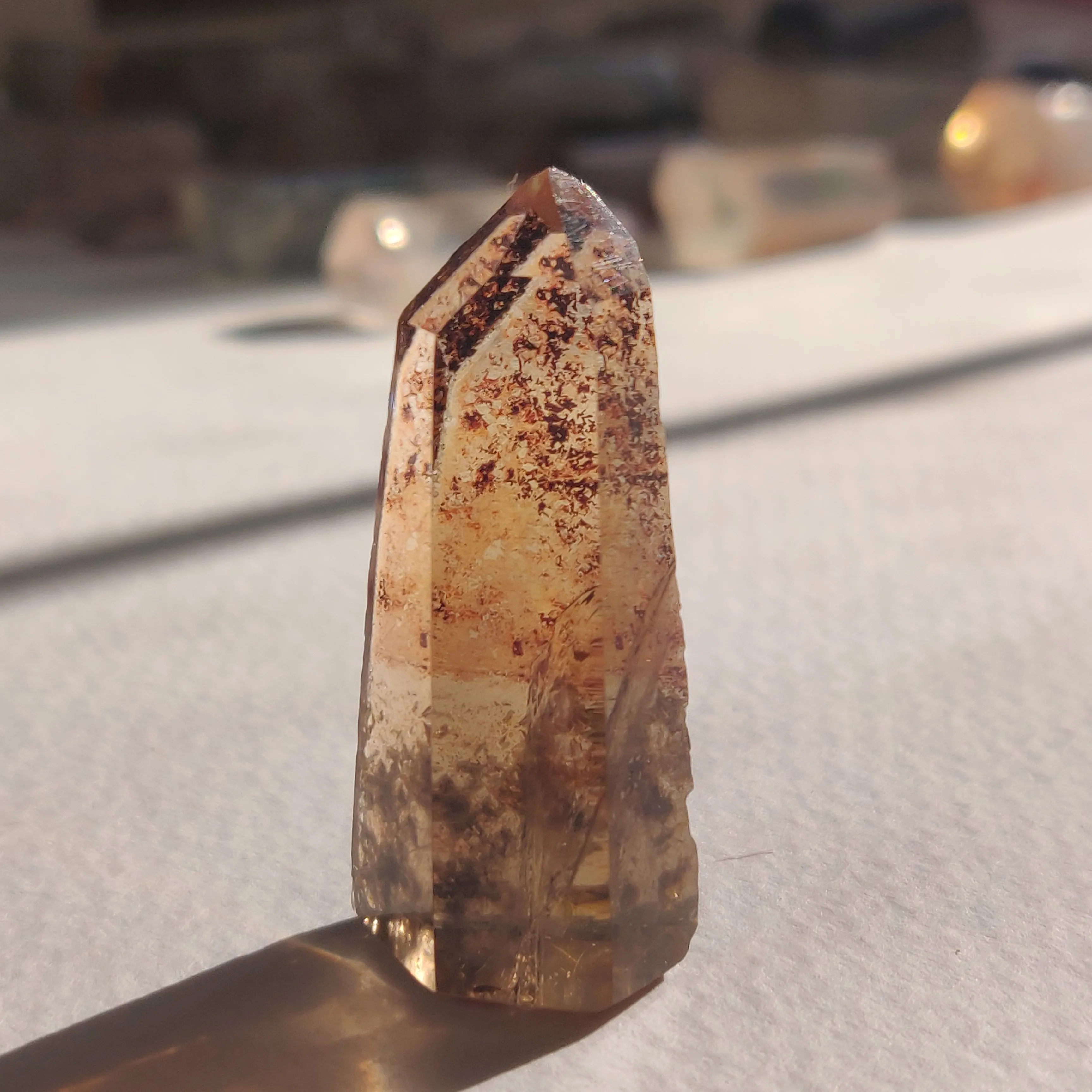 Smoky Garden Quartz Point, Lodolite Point (#3G)