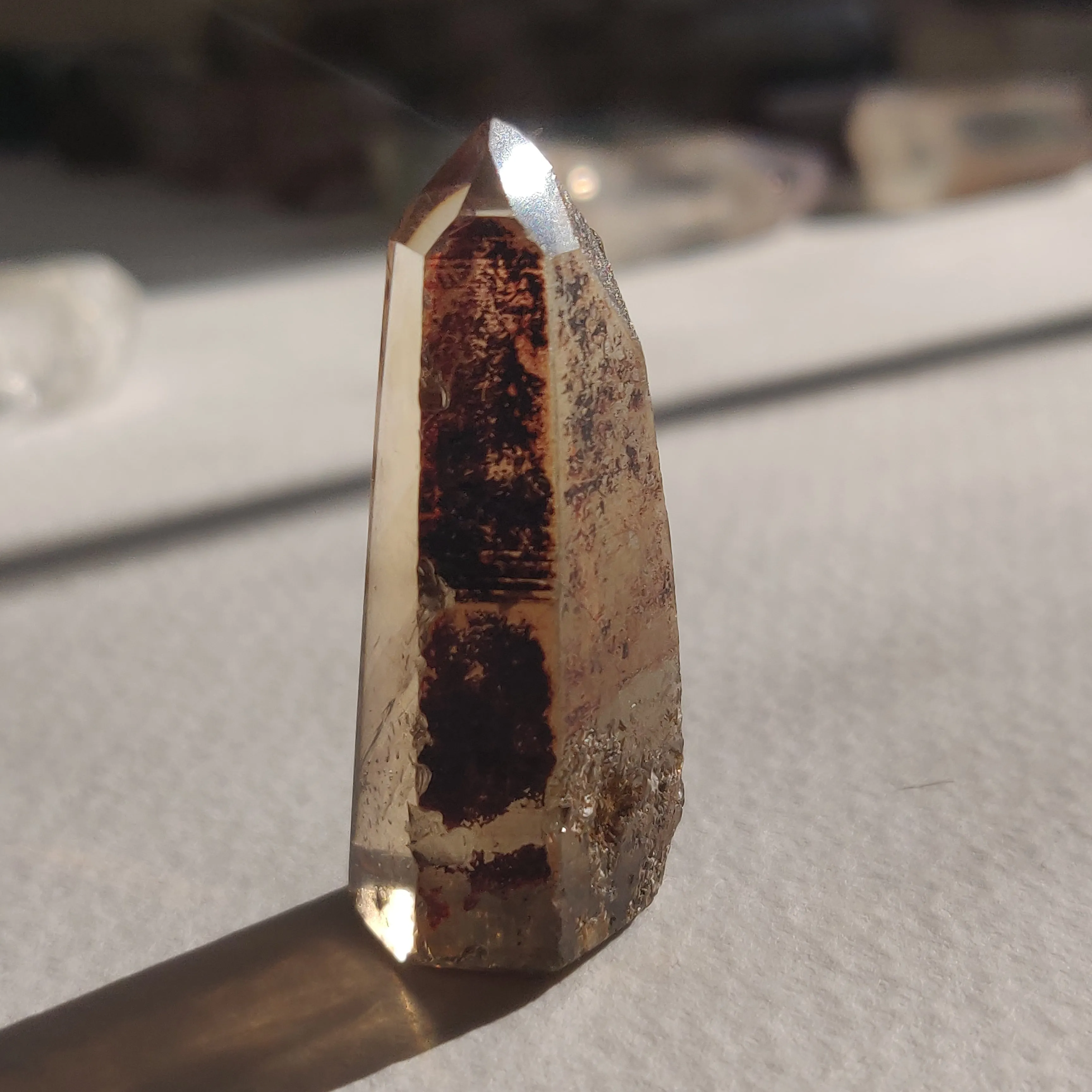 Smoky Garden Quartz Point, Lodolite Point (#3G)