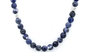 Sodalite Matte Natural Gemstone Centerpiece Necklace