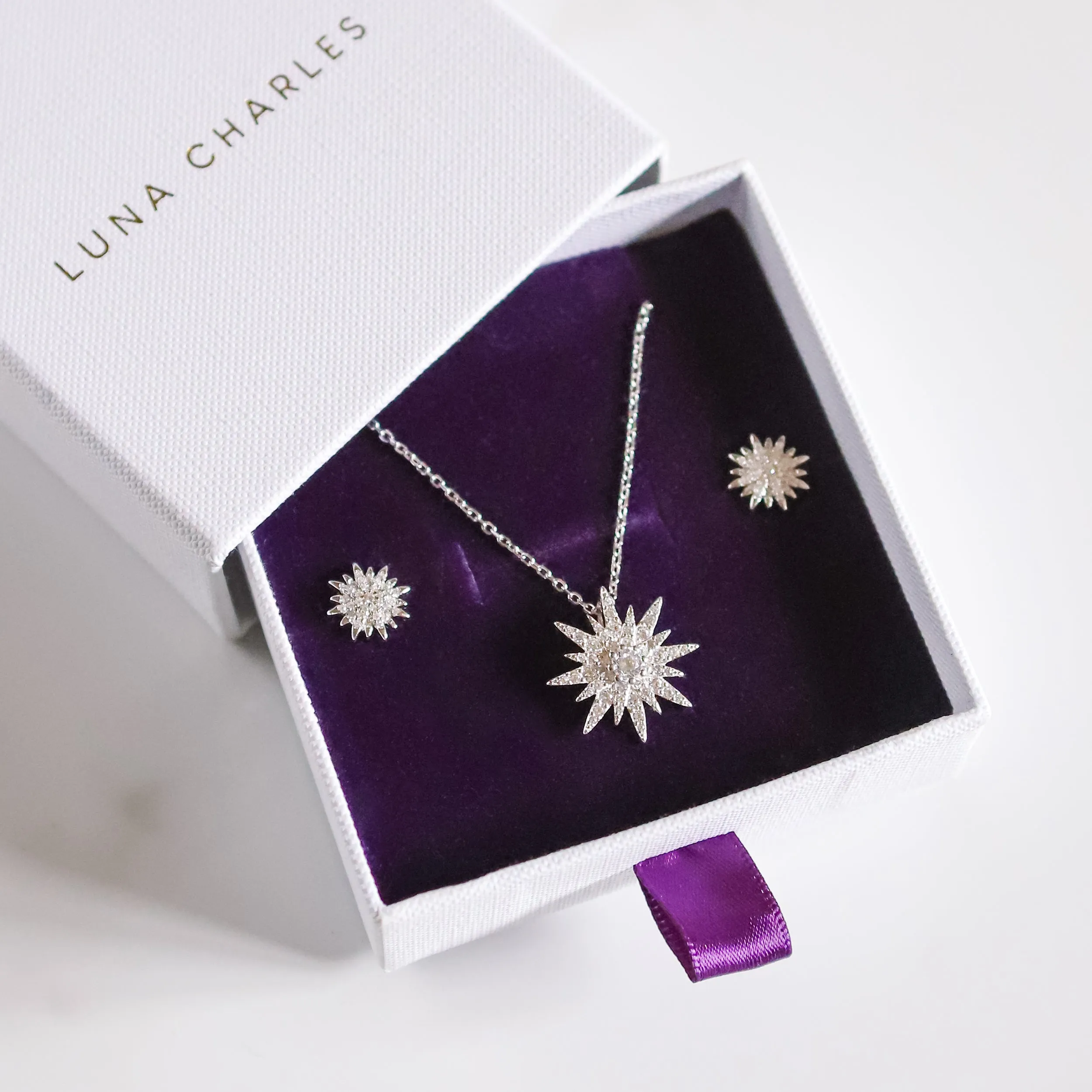 Starburst Gift Set | Earrings & Necklace | 925 Sterling Silver