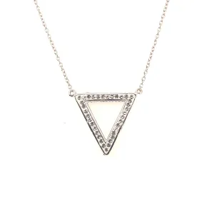 Sterling Silver Cubic Zirconia Delta Necklace