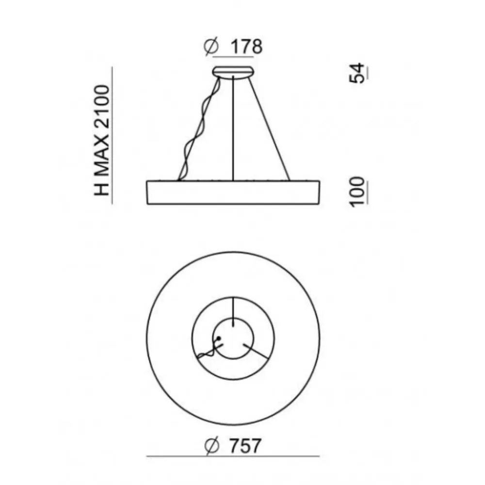 Stilnovo Saturn suspension lamp LED diam. 76 cm.