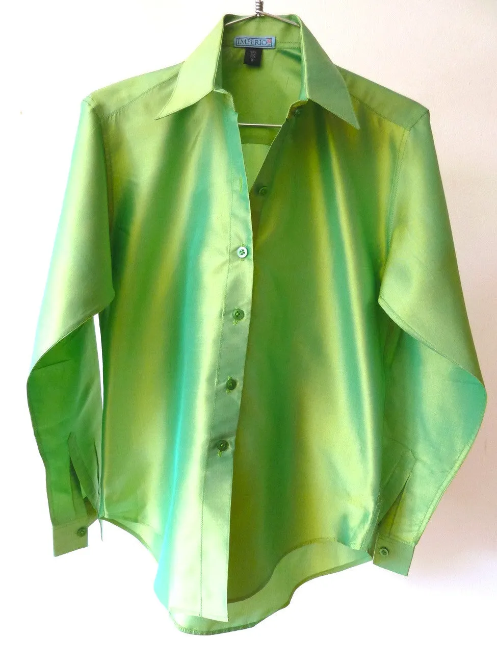 Thai Silk Button Down Shirt Peridot