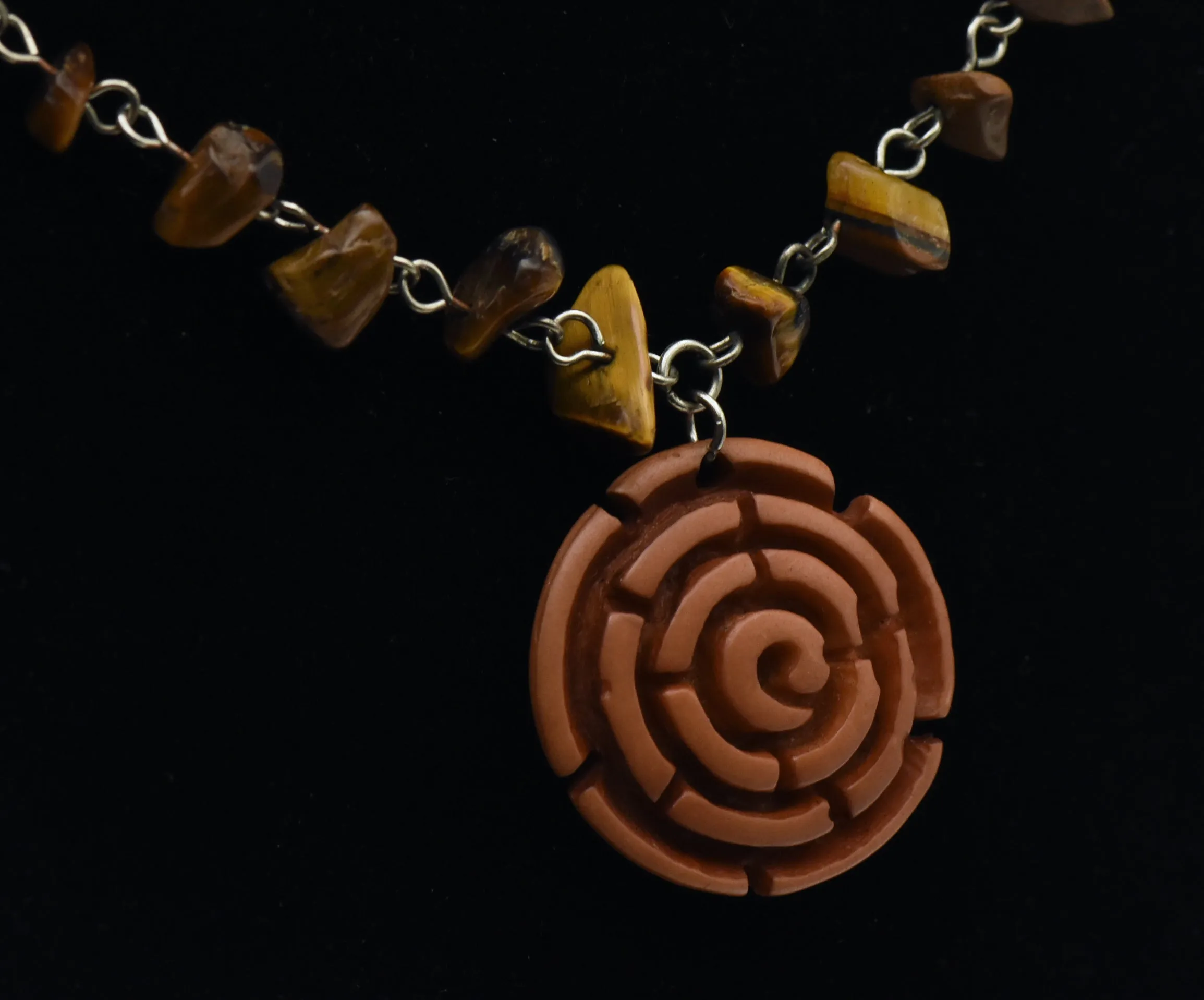 Tiger's Eye Bead Station Necklace