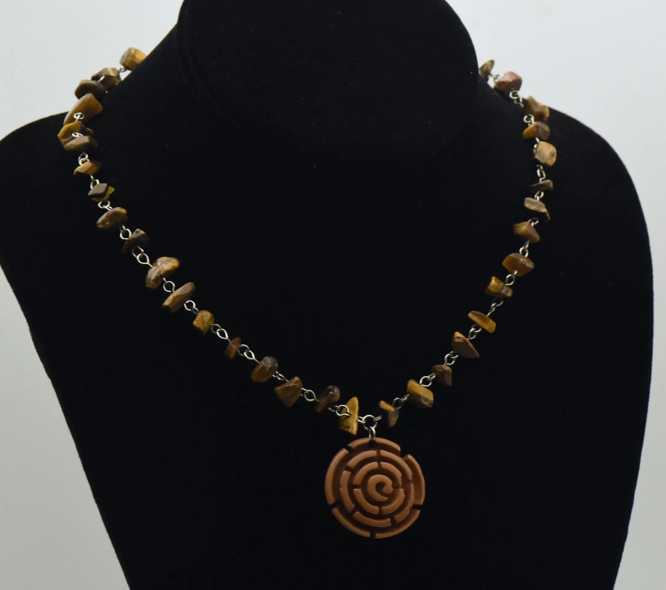 Tiger's Eye Bead Station Necklace