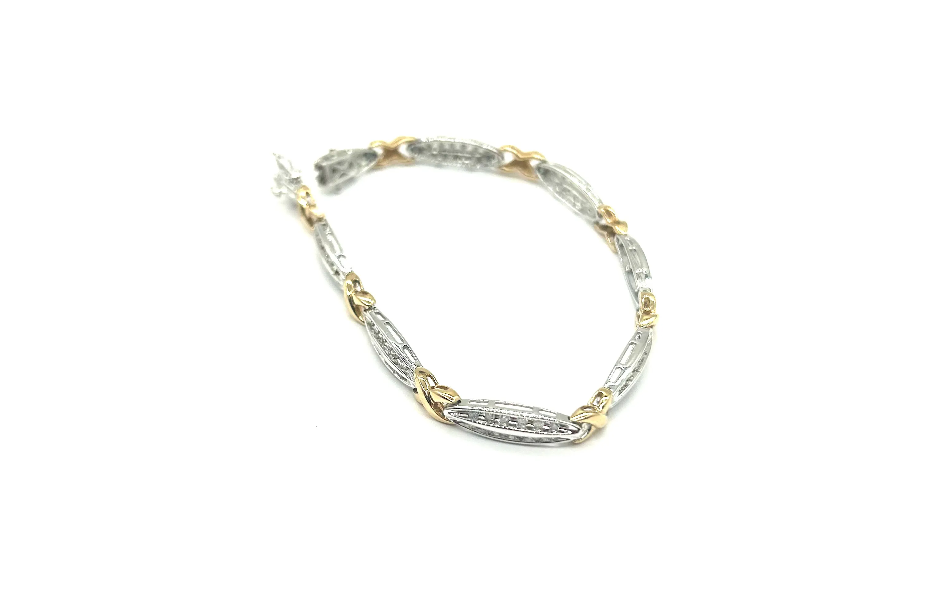 Women’s Yellow & White Gold 1CTW X-Link Bracelet