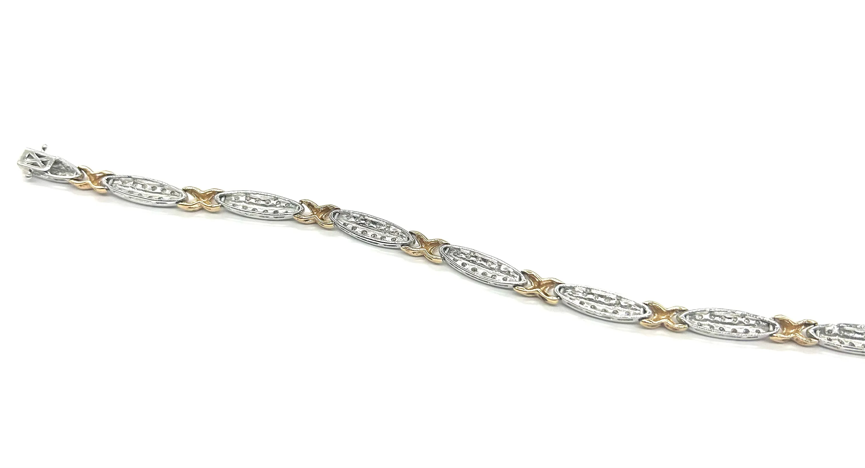 Women’s Yellow & White Gold 1CTW X-Link Bracelet